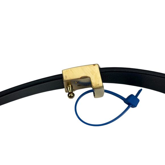 Louis Vuitton LV Initiale 20mm Leather Belt Black Gold Buckle Size 75/30 - Picture 10 of 13